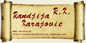 Ranđija Karajović vizit kartica